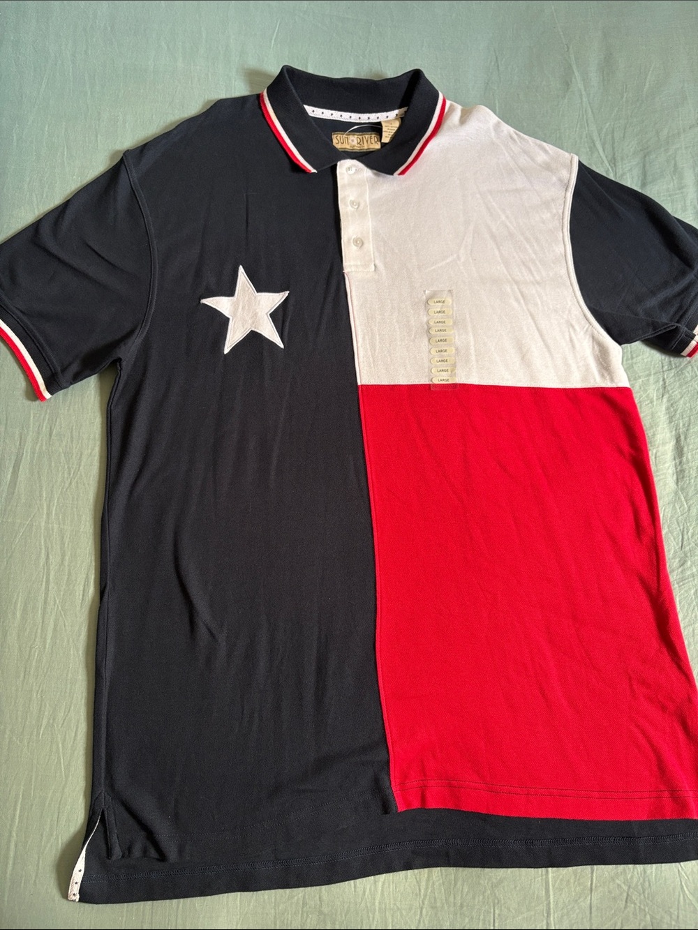 Suprive Colorblock Star Polo - Black/White/Red